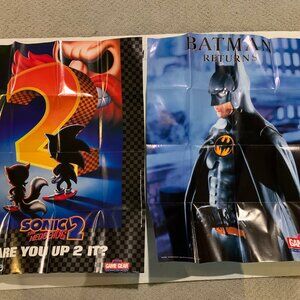 Sega Sonic The Hedgehog 2 | Batman Returns Postsers - Genesis | Game Gear
